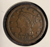 1849 Braided Hair Large Cent, VF. (16105)