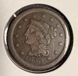 1850 Braided Hair Large Cent, VF. (16109)