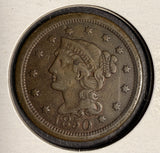 1850 Braided Hair Large Cent, VF. (16111)