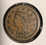 1853 Braided Hair Large Cent, Circulated. (16130)