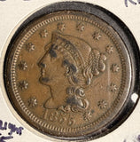 1855 Braided Hair Large Cent, Circulated. (16136) Upright 5's