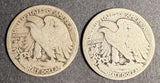 1919-P X2 Walking Liberty Half Dollar Lot, Average Circulated. (16146)