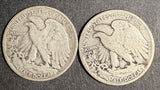 1927-S X2 Walking Liberty Half Dollar Lot, VG (16149)
