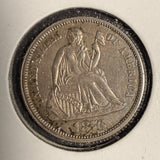 1876-CC Seated Liberty Dime, AU-UNC. (16159)