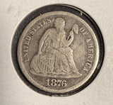 1876-S Seated Liberty Dime, Fine. (16161)