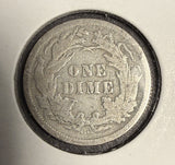 1877-CC Seated Liberty Dime, VF. (16179)