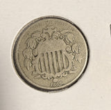 1866 Shield Nickel, Fine, (16181)
