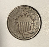 1866 Shield Nickel, VG, (16183)