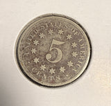 1867 No Rays, Shield Nickel, VF Details, (16191)