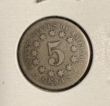 1867 No Rays, Shield Nickel, Good, (16197)