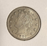 1883 With Cents Liberty "V" Nickel, MS60+, (16209)