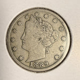 1889 Liberty "V" Nickel, VF, (16211)