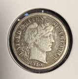 1910-S Barber Dime, Circulated. (16423)