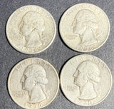 1936 Washington Quarter Lot, F-BTR (4 Coins). (16441) Stock Photo.