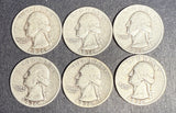 1936-S Washington Quarter Lot, G-BTR (6 Coins). (16448)