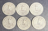 1936-S Washington Quarter Lot, G-BTR (6 Coins). (16448)