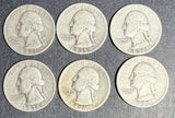1936-S Washington Quarter Lot, G-BTR (6 Coins). (16450)