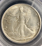 1918-D Walking Liberty Half Dollar, AU58 PCGS+CAC (16558)