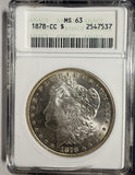 1878-CC Morgan Silver Dollar, MS63 ANACS (16572)