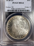 1878-CC Morgan Silver Dollar, MS64 PCGS (16576)