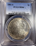 1881-S Morgan Silver Dollar, MS66 PCGS (16584)
