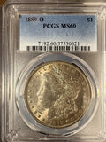 1889-O Morgan Silver Dollar, MS60 PCGS (16592)