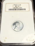 1943-D Lincoln Wheat Cent, Steel, MS67 NGC (16610)