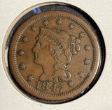 1847 Braided Hair Large Cent, XF. (16654)