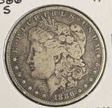 1886-S Morgan Silver Dollar, Circulated. (16669)