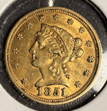 1851 $2-1/2 Gold Quarter Eagle, AU+ (16718)