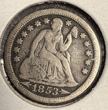 1853 Arrows Seated Liberty Dime, Circulated. (16734)