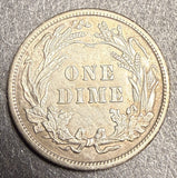 1911 Barber Dime, Ch AU, (16744)
