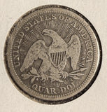 1853 Seated Liberty Quarter, A&R. Circ, (16761)