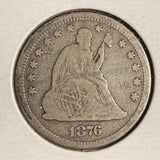 1876 Seated Liberty Quarter, Circ, (16769)