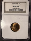 1909 P VDB Lincoln Wheat Cent, MS65RD NGC (16834)