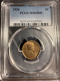 1934 Lincoln Wheat Cent, MS65RD PCGS (16875)