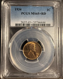 1934 Lincoln Wheat Cent, MS65+RD PCGS (16879)