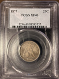 1875 Twenty Cent Pc, XF40 PCGS (16924)