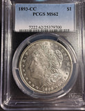 1893-CC Morgan Silver Dollar, MS62 PCGS  (16954)