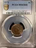 1872 Indian Head Cent, MS62RB PCGS GS (16970)