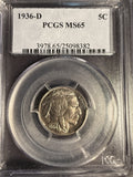 1936-D Buffalo Nickel, MS65 PCGS (16995)