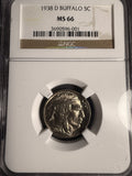 1938-D Buffalo Nickel, MS66 NGC (17001)