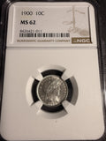 1900 Barber Dime, MS62 NGC (17025)