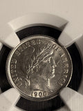 1900 Barber Dime, MS62 NGC (17025)