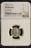 1899-O Barber Dime, AU Details NGC (17050)