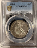1858-O Seated Liberty Half Dollar, MS62 PCGS GS (17077)