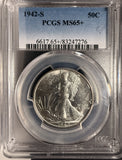 1942-S Walking Liberty Half Dollar, MS65+ PCGS (17095)
