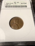 1944 D/S Lincoln Wheat Cent, EF45 ANACS (16981)