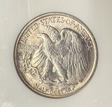 1918-D Walking Liberty Half Dollar, MS63 NGC (17144)