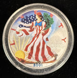 2001 American Silver Eagle 1oz, Enameled, (17156)